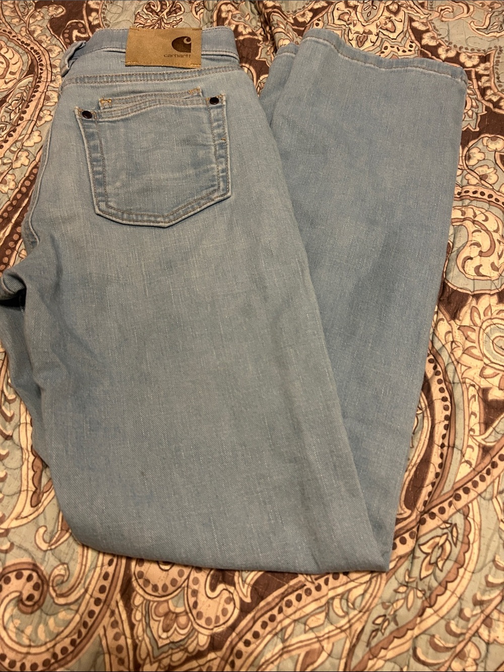 Carhartt Light Blue Denim Jeans with Leather Patch
